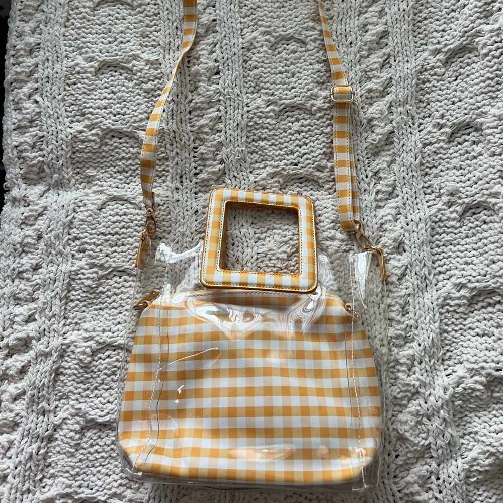 Time and Tru 3-in-1 Yellow Checkered Crossbody Bag